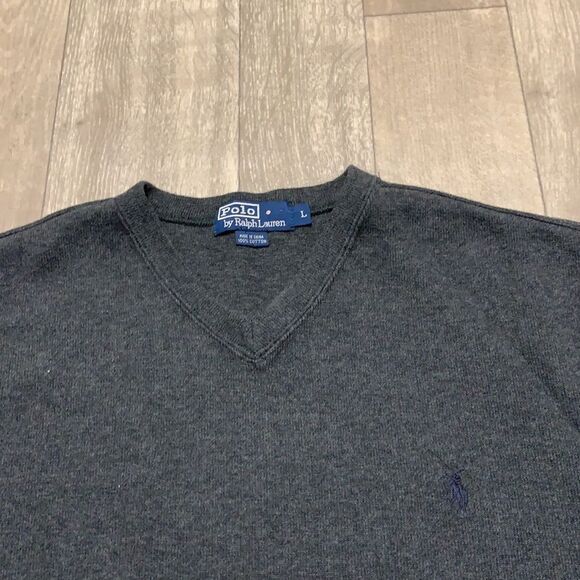 Mens Polo Ralph Lauren V-Neck Cotton Sweater - Picture 3 of 5